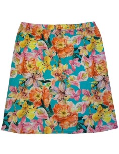 Dames rok Flowers Turqoise 2
