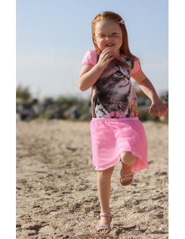 Tule jurk met Poezenprint